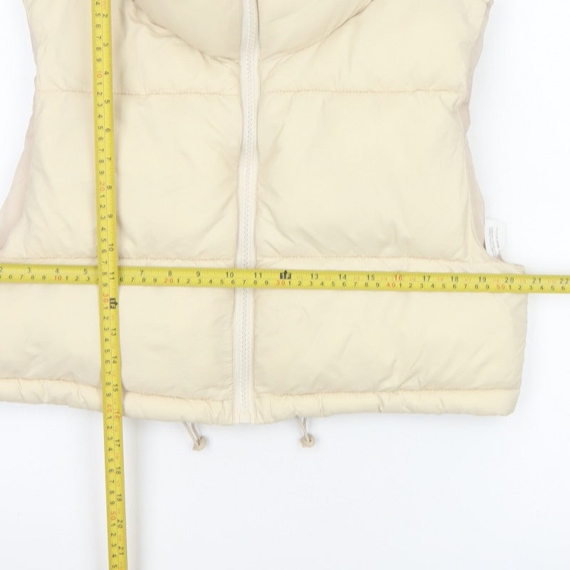 Stradivarius Women Ivory M Padded Puffer Gilet Waistcoat Zip