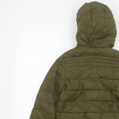 Peter Storm Boys Green 9-10 Years Hooded Puffer Jacket Fleece Lined