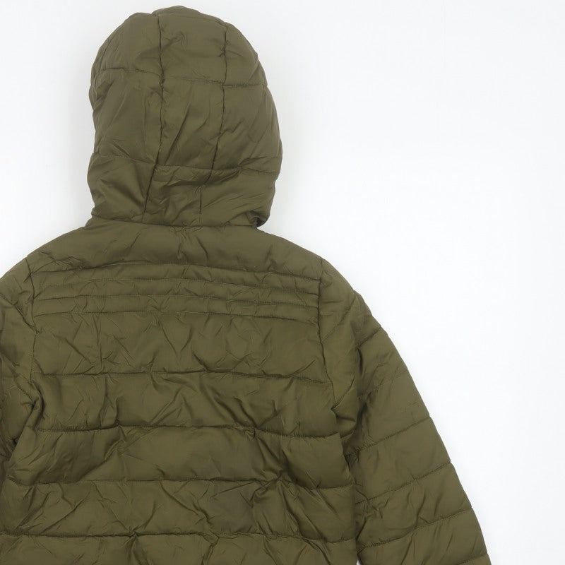 Peter Storm Boys Green 9-10 Years Hooded Puffer Jacket Fleece Lined