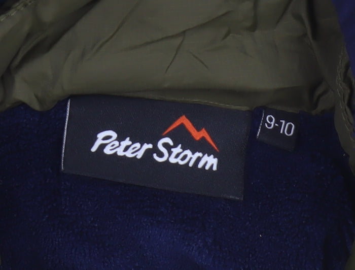 Peter Storm Boys Green 9-10 Years Hooded Puffer Jacket Fleece Lined