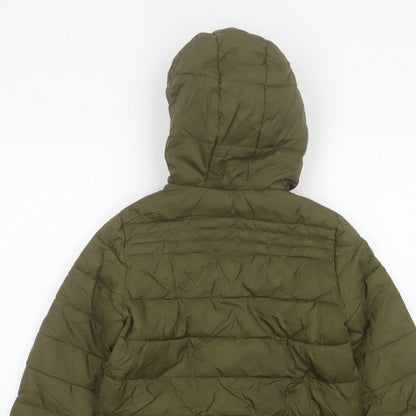 Peter Storm Boys Green 9-10 Years Hooded Puffer Jacket Fleece Lined