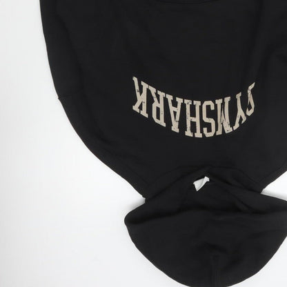 Gymshark Men’s Black XL Pullover Hoodie Graphic Print Pocket Cotton