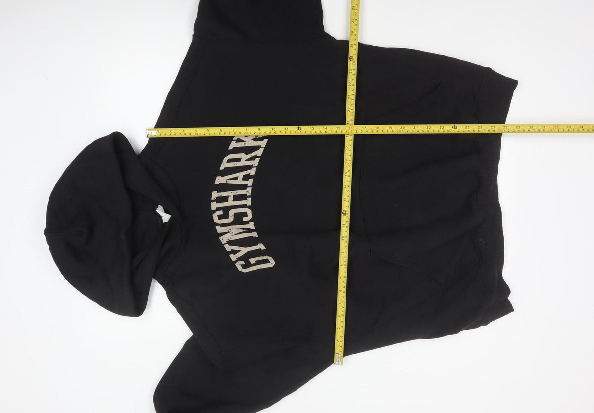 Gymshark Men’s Black XL Pullover Hoodie Graphic Print Pocket Cotton