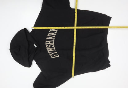Gymshark Men’s Black XL Pullover Hoodie Graphic Print Pocket Cotton