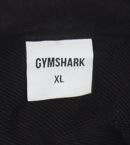 Gymshark Men’s Black XL Pullover Hoodie Graphic Print Pocket Cotton