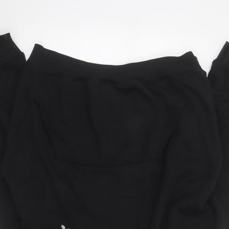 Gymshark Men’s Black XL Pullover Hoodie Graphic Print Pocket Cotton