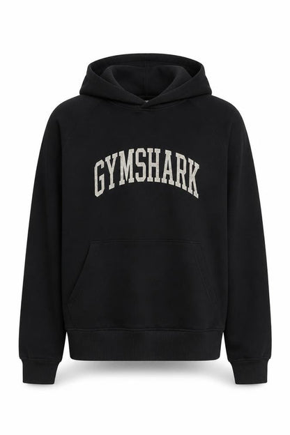 Gymshark Men’s Black XL Pullover Hoodie Graphic Print Pocket Cotton