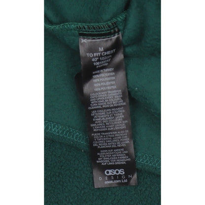 ASOS Design Men’s Green M Fleece Button-Up LA Embroidered Shirt