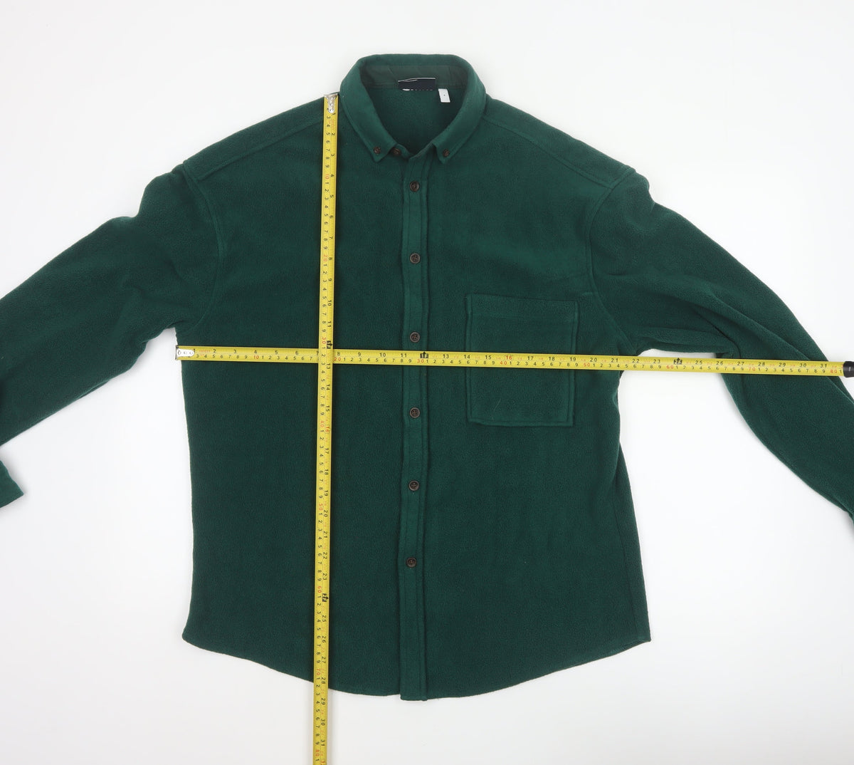 ASOS Design Men’s Green M Fleece Button-Up LA Embroidered Shirt