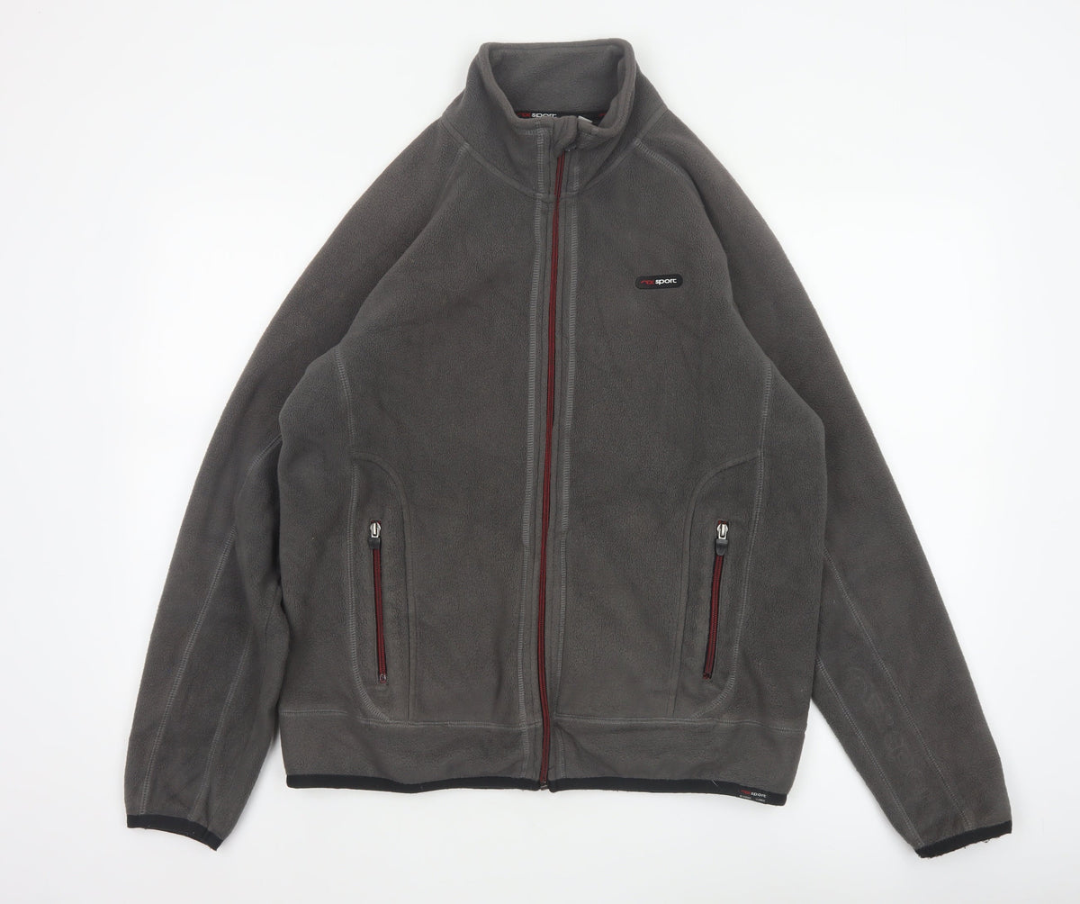 Next Sport Men’s Grey Fleece Jacket Size M Full Zip Outdoor