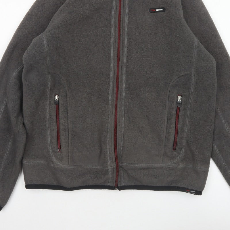 Next Sport Men’s Grey Fleece Jacket Size M Full Zip Outdoor