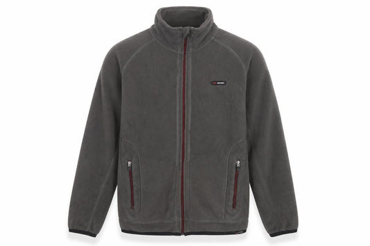 Front view of Next Sport Men’s Grey Fleece Jacket, size M, Full Zip Outdoor