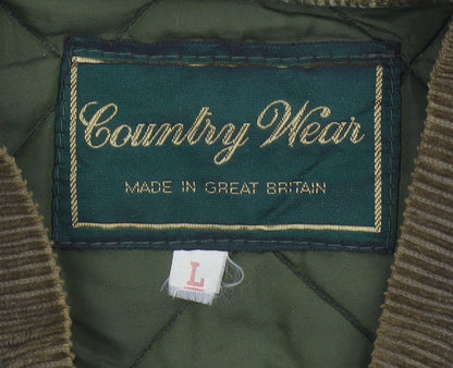 Country Wear Men’s Green L Quilted Nylon Bodywarmer Waistcoat