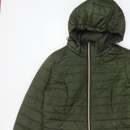 F&F Women’s Green UK 18 Hooded Quilted Puffer Jacket