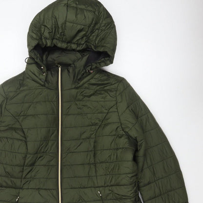 F&F Women’s Green UK 18 Hooded Quilted Puffer Jacket