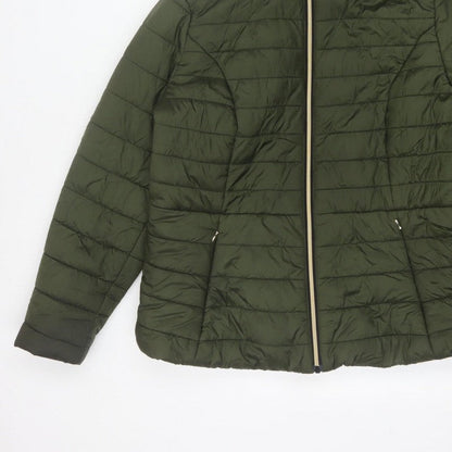 F&F Women’s Green UK 18 Hooded Quilted Puffer Jacket