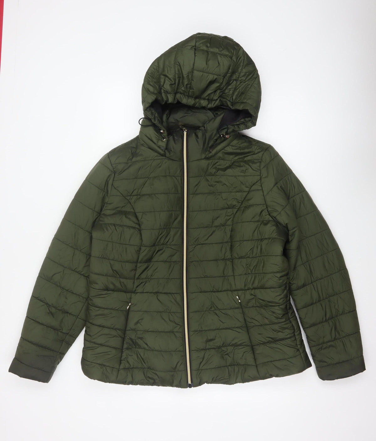 F&F Women’s Green UK 18 Hooded Quilted Puffer Jacket