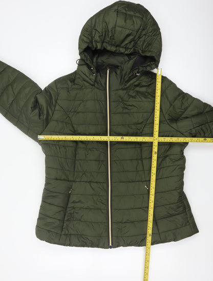 F&F Women’s Green UK 18 Hooded Quilted Puffer Jacket