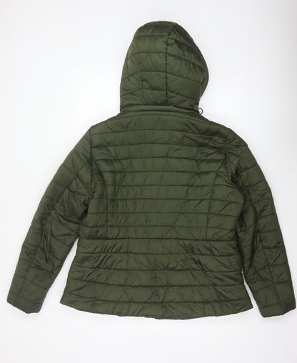 F&F Women’s Green UK 18 Hooded Quilted Puffer Jacket