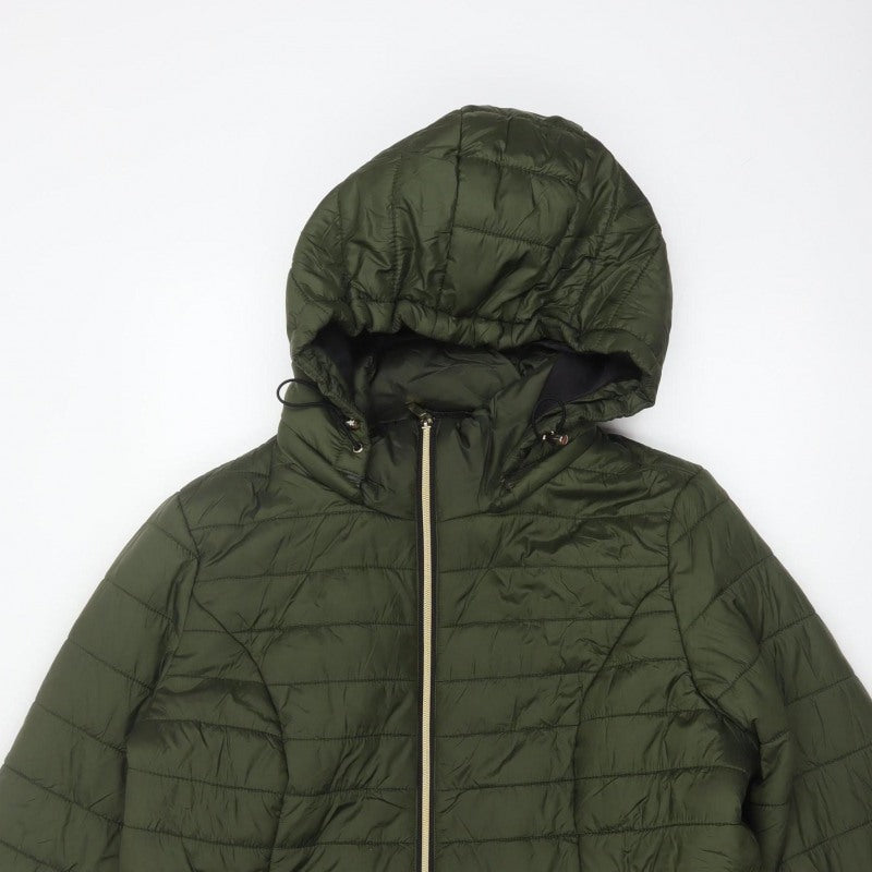 F&F Women’s Green UK 18 Hooded Quilted Puffer Jacket