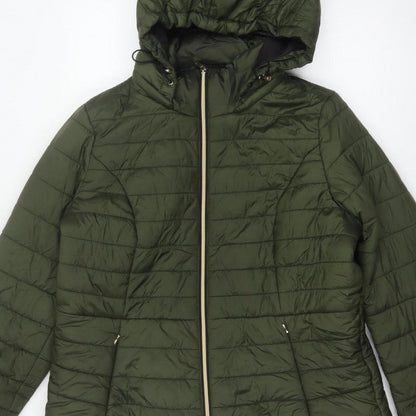 F&F Women’s Green UK 18 Hooded Quilted Puffer Jacket