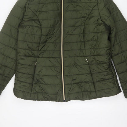 F&F Women’s Green UK 18 Hooded Quilted Puffer Jacket