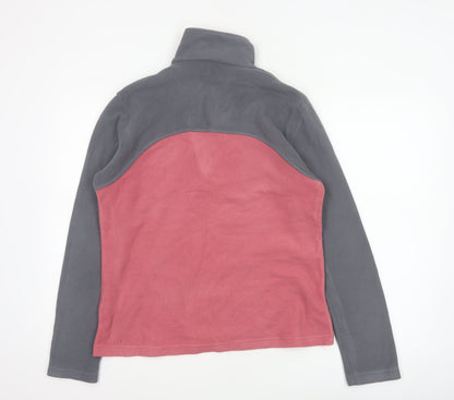 F.LLI Campagnolo Women’s Pink Grey 16 Colourblock 1/4 Zip Fleece Sweatshirt