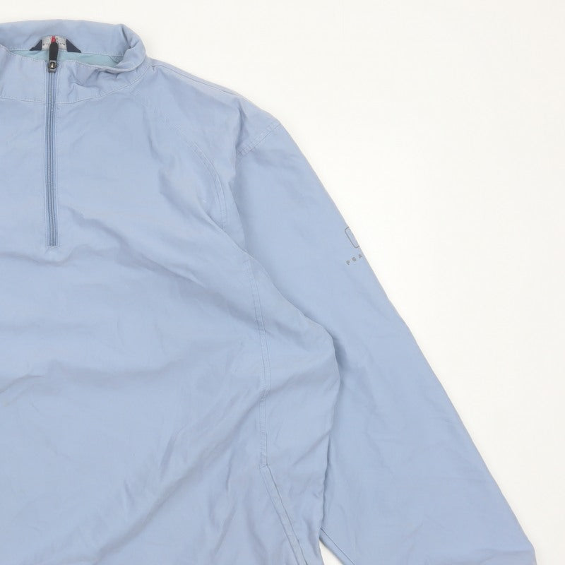 Marks and Spencer Men Blue XL 1/4 Zip Lightweight Windbreaker Jacket