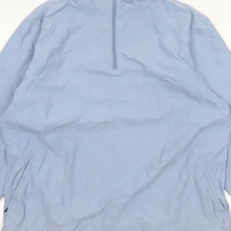 Marks and Spencer Men Blue XL 1/4 Zip Lightweight Windbreaker Jacket