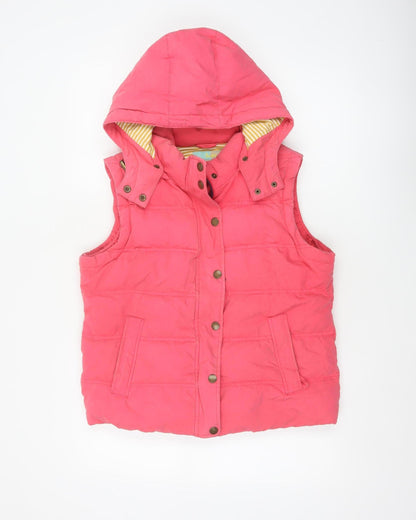 Boden Women Pink UK 16 Hooded Down Padded Puffer Gilet Waistcoat