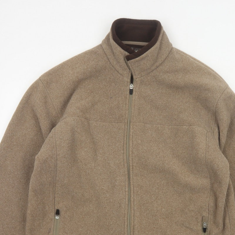 Marks and Spencer Men's Brown M Fleece Full Zip Stand Collar Jacket
