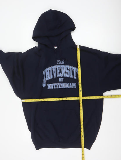 Jerzees Men’s Blue XL University of Nottingham Graphic Pullover Hoodie