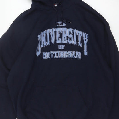 Jerzees Men’s Blue XL University of Nottingham Graphic Pullover Hoodie