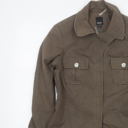 Esprit Women’s Brown UK 10 Military Utility Jacket Cotton Blend