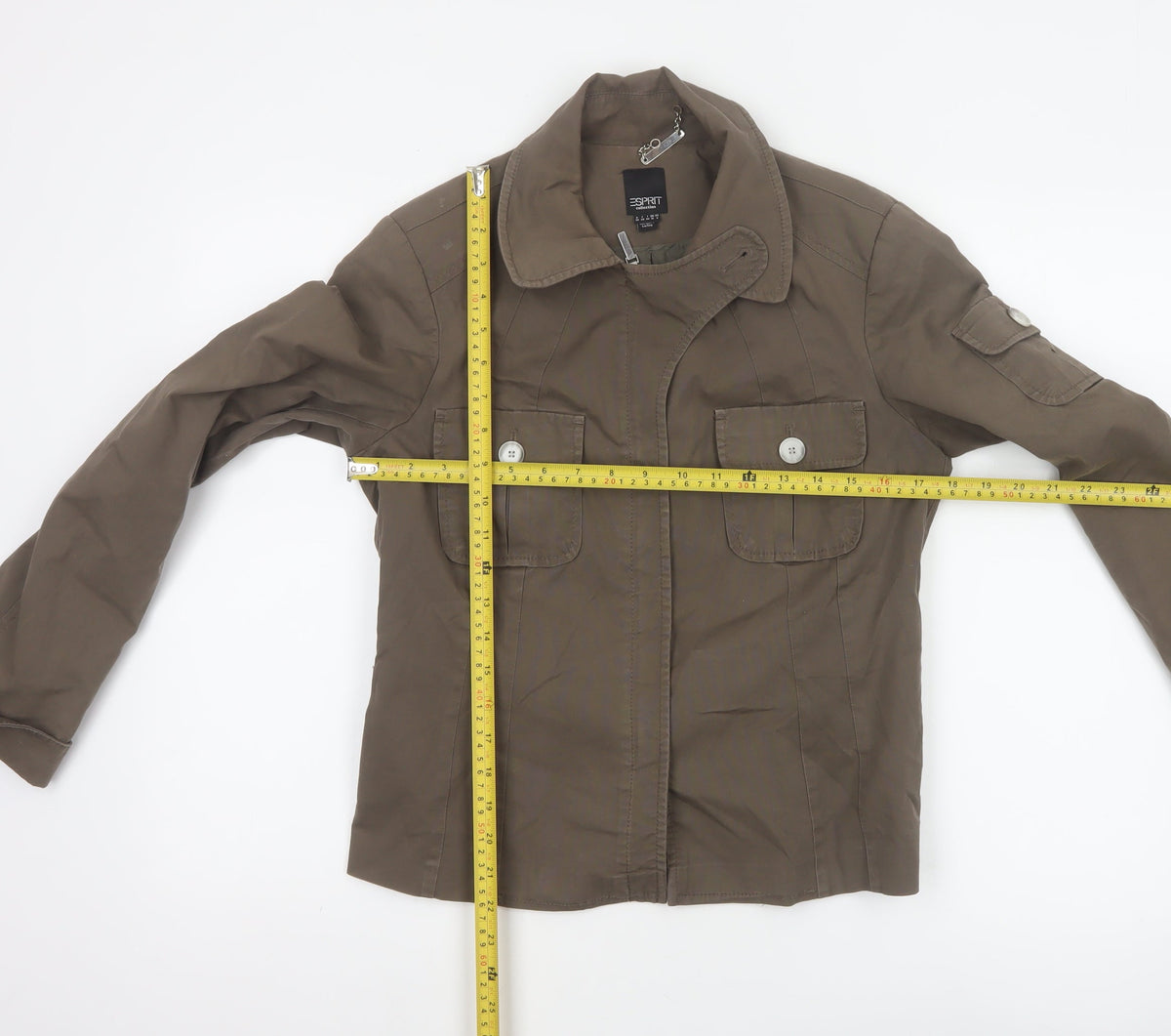 Esprit Women’s Brown UK 10 Military Utility Jacket Cotton Blend