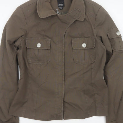 Esprit Women’s Brown UK 10 Military Utility Jacket Cotton Blend