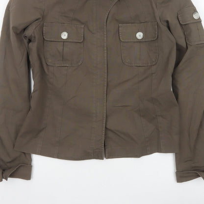 Esprit Women’s Brown UK 10 Military Utility Jacket Cotton Blend