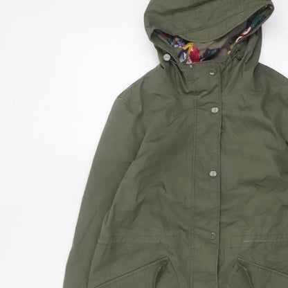 Joules Women’s Green UK 8 Waterproof Breathable Hooded Parka Coat