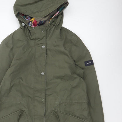 Joules Women’s Green UK 8 Waterproof Breathable Hooded Parka Coat
