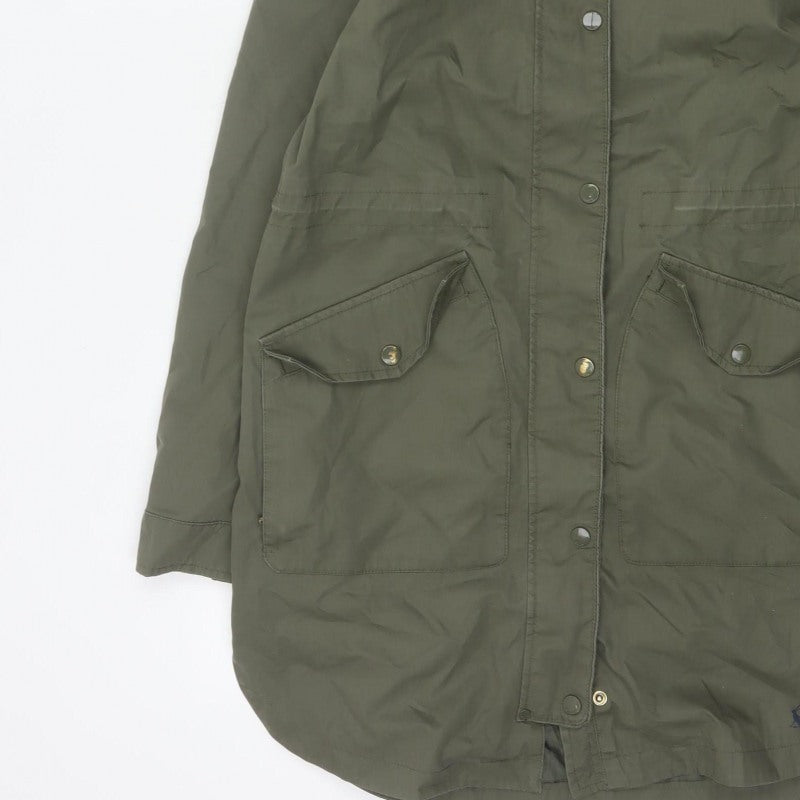 Joules Women’s Green UK 8 Waterproof Breathable Hooded Parka Coat