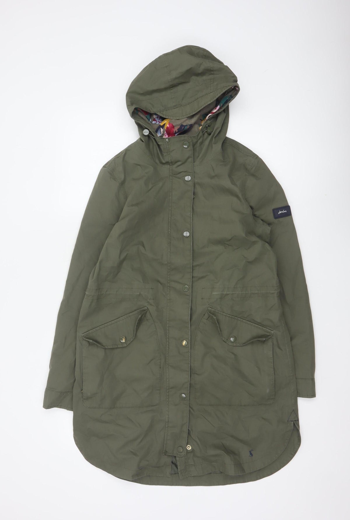 Joules Women’s Green UK 8 Waterproof Breathable Hooded Parka Coat