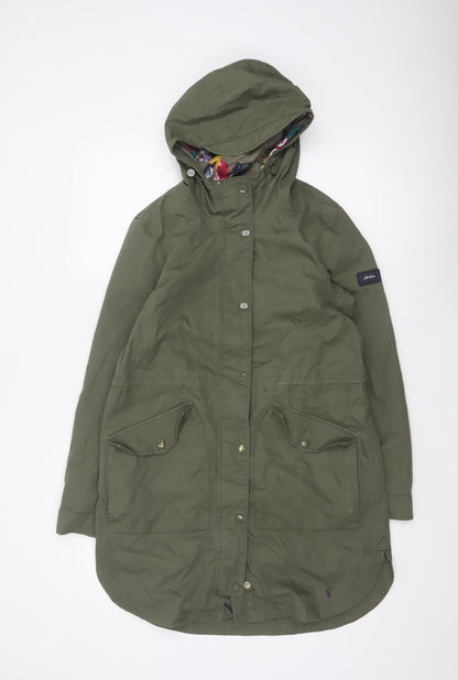 Joules Women’s Green UK 8 Waterproof Breathable Hooded Parka Coat