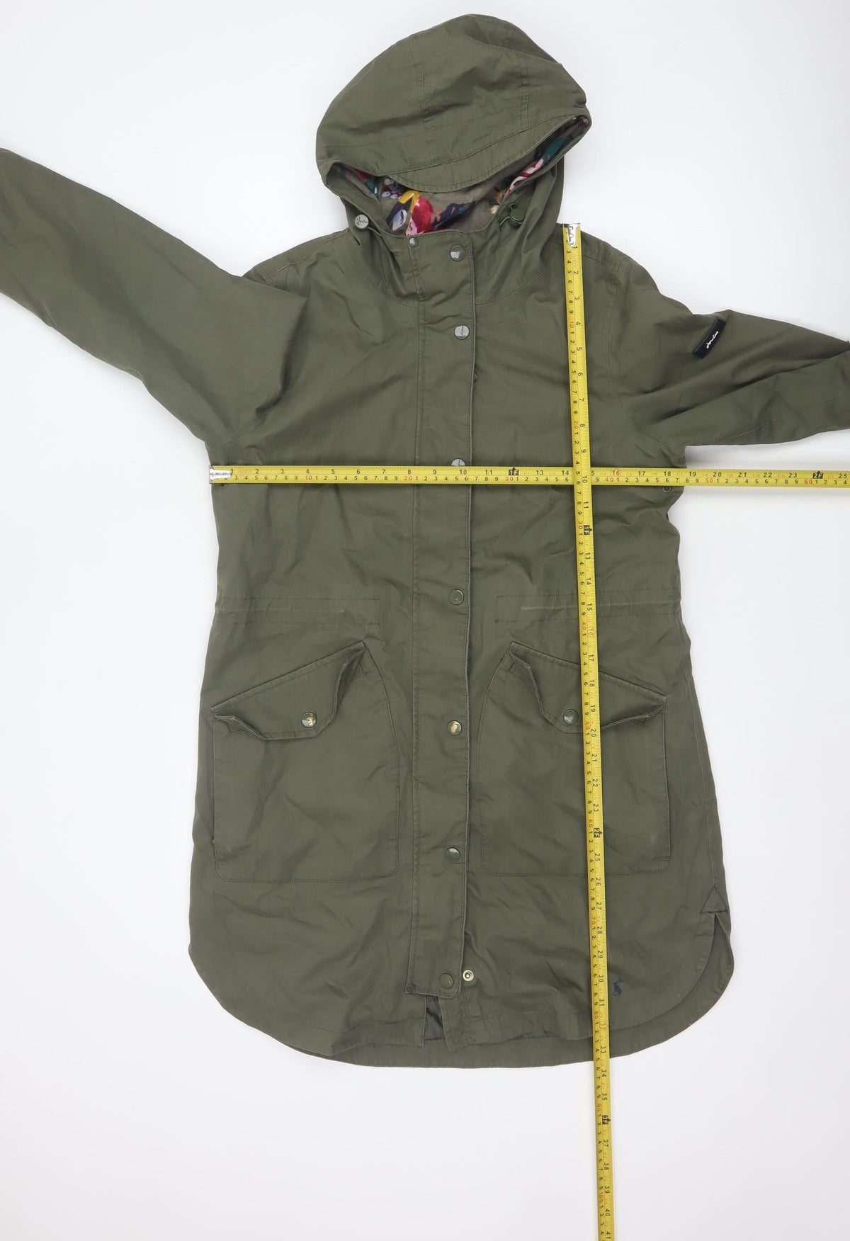 Joules Women’s Green UK 8 Waterproof Breathable Hooded Parka Coat