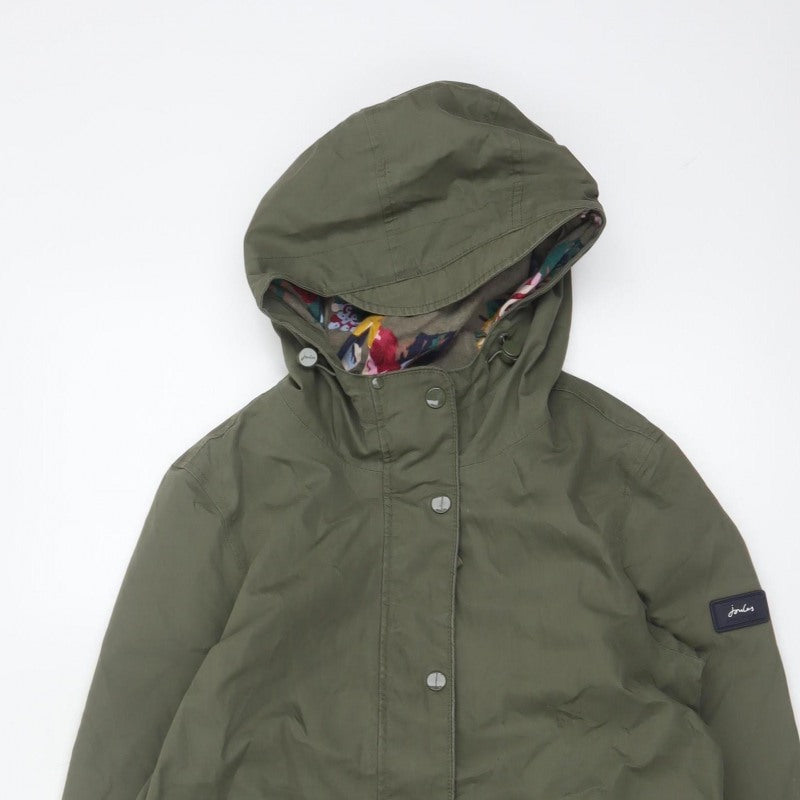 Joules Women’s Green UK 8 Waterproof Breathable Hooded Parka Coat