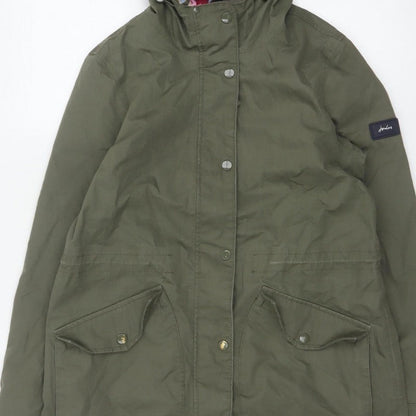 Joules Women’s Green UK 8 Waterproof Breathable Hooded Parka Coat