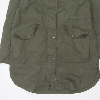 Joules Women’s Green UK 8 Waterproof Breathable Hooded Parka Coat