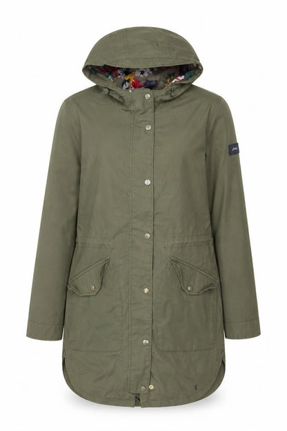 Joules Women’s Green UK 8 Waterproof Breathable Hooded Parka Coat