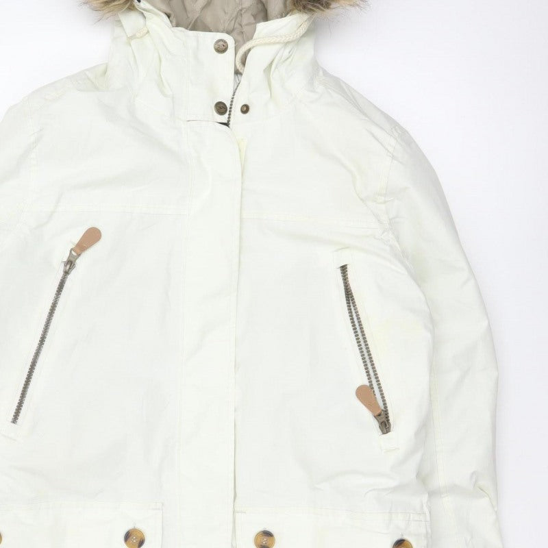 Trespass Women White UK 14 Waterproof Faux Fur Hooded Parka Coat