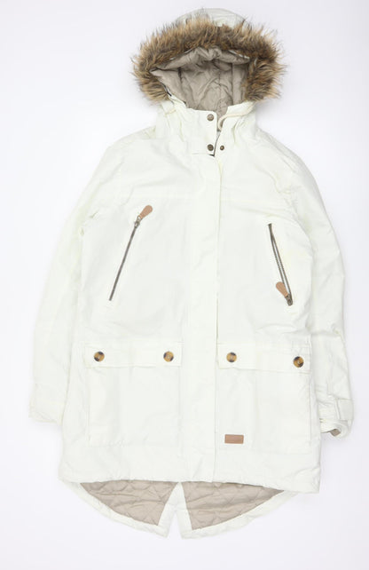 Trespass Women White UK 14 Waterproof Faux Fur Hooded Parka Coat