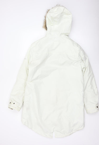 Trespass Women White UK 14 Waterproof Faux Fur Hooded Parka Coat